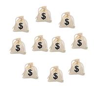 TOYZFRIENDY 10Pcs Canvas Drawstring Letter Pouches Bags with Easy Open Fasten Design for Party Favors Candy Biscuit Storage and Family Gatherings