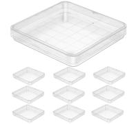 TOYZFRIENDY 10Pcs Clear Petri Plates with Lids for Laboratory Use Cell Tissue Culture Dishes for Microbiology Growth Plant Studies and Scientific Experiments