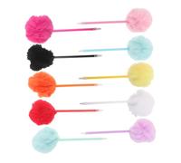 TOYZFRIENDY 10pcs Creative Plush Pen Colorful Pom Pom Pen Novelty for Fluffy Ballpoint Novelty Stationery Fluffy Ball Decorative Writing Office Stationery Plastic