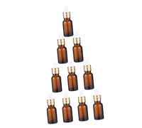 TOYZFRIENDY 10pcs Glass Dropper Bottles with Rolling Sand Seal Leakproof Essential Oil Dispenser Vials for Aromatherapy Perfume Medicine Reusable Liquid Containers