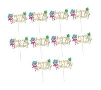 TOYZFRIENDY 10pcs Hawaii Themed Party Decorations Flamingos Cake Topper Beach Cake Topper Beach Theme