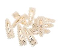 TOYZFRIENDY 10pcs Pearl Duckbill Hair Clips Non Slip French Barrettes for Women Secure Hold with Plastic Metal Elegant Triangle Design for Thick and Thin Hair for Formal Events and Daily
