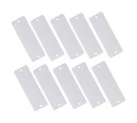 TOYZFRIENDY 10pcs Rectangular Stainless Steel Blank Tags Stainlsess Steel Tags Blank Metal Stainless Name Badge Name Plate Gravurplatte Pendant Plaques Silver