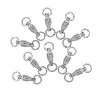 TOYZFRIENDY 10pcs Stainless Steel Barrel Swivels Fishing Line Connectors with Double Welded Rings Saltwater and Freshwater Tackle Easy Installation for Secure Fishing Gear