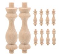 TOYZFRIENDY 10pcs Wood Baluster Spindles Unfinished Carved Roman Column Pillars for DIY Staircase Handrail Decor Elegant Small Wooden Posts for Woodworking Crafts and Garden Accents