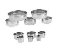 TOYZFRIENDY 11pcs Stainless Steel Mousse Baking Rings Set Fluted Round Cake Rings for Pastry Doughnut Biscuit Cutting Serrated Edge Cookie Mold for Home Bakers Dishwasher Safe Baking Tool