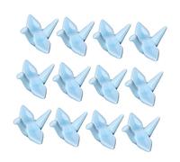 TOYZFRIENDY 12 Pcs Blue Ceramic Chopsticks Rest Holder with Paper Crane Design Solid Rack Pillow for Tableware Decoration Chopstick Stand for Household and Banquet Dining