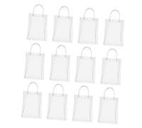 TOYZFRIENDY 12 Pcs Clear PVC Present Bags with Handles Reusable Small Plastic Tote for Weddings Birthdays Party Favors Transparent Florist Bags for Retail Packaging