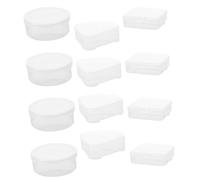 TOYZFRIENDY 12 pcs Makeup Puff Holder with Triangular Round Rectangular Powder Puff Boxes Compact Storage Case for Travel and Daily Use to Protect and Organize Cosmetic Sponges