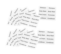 TOYZFRIENDY 12 Sheets Bathroom Labels for Bottles Skincare and Cosmetic Stickers Clear Adhesive Organizing Tags for Travel Toiletries Moisture Resistant and Easy to Read