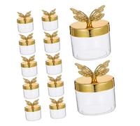 TOYZFRIENDY 12pcs Butterfly Lid Candy Jars Transparent Round Wedding Favor Boxes Party Treat Storage Organizer for Tea Biscuits Cereals Flour Beans Beans