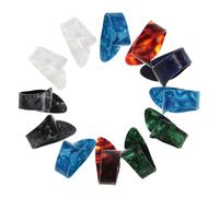 TOYZFRIENDY 12pcs Electric Guitar Finger Picks Xylonite Material Comfortable Thumb and Index Finger Protectors Wear-resistant for Acoustic and Classical Guitar Playing