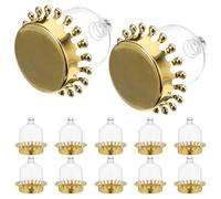 TOYZFRIENDY 12pcs European Style Wedding Candy Boxes with Crown Base and Clear Dome Covers Decorative Treat Holders for Chocolates Cookies and Sweets Lightweight Reusable Favor Containers for