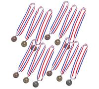 TOYZFRIENDY 12pcs Gold Silver Bronze Award Medals for Students with Lightweight Alloy Neck Ribbon Detailed Sports Prizes for School Events Marathons and Participation Recognition
