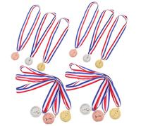 TOYZFRIENDY 12pcs Gold Silver Bronze Medals with Neck Ribbons Lightweight Metal Winner Awards for Adults School Sports Competitions Kindergarten Events