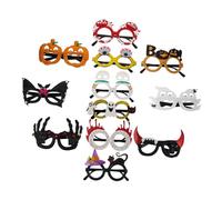 TOYZFRIENDY 12pcs Halloween Party Glasses Frames Lightweight Spooky Pumpkin Ghost Skull Eyewear for Adults and Reusable Photo Booth Props Festive Accessories