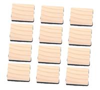 TOYZFRIENDY 12Pcs Mini Wooden Dry Board Erasers Reusable Felt Whiteboard and Chalkboard Rubbers for Classroom Office Teaching Dust-reducing Lightweight Small Blackboard Erasers for Adults
