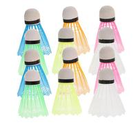TOYZFRIENDY 12Pcs Nylon Shuttlecocks for Badminton Training Plastic Design with Great Stability Suitable for Indoor Outdoor Sports and Beginner Multi Pack Use