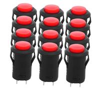 TOYZFRIENDY 12pcs Red Latching LED Push Button Switch Pre Wired Cartridge Style Self Locking Electrical Control for Industrial Automation and High Frequency Use