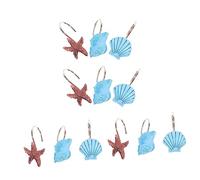 TOYZFRIENDY 12pcs Resin Shower Curtain Hooks Rings C-shaped Open Bathroom Curtain Holder Decorative Replacement for Bath Easy to Install and Slide Smoothly Random Color