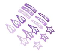 TOYZFRIENDY 15pcs Metal Hair Clips for Matte Five-pointed Star Heart Teardrop Rectangle Four-pointed Star Snap Barrettes Hair Accessories for Birthday Party Daily Wear