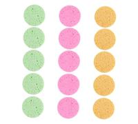 TOYZFRIENDY 15Pcs Rounded Makeup Puff Soft Comfortable Cosmetic Sponges for Face Washing and Powder Application Thick Mixed Yellow Pink Green Colors