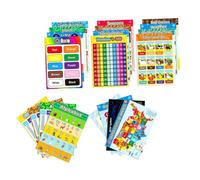 TOYZFRIENDY 16 Sheets Educational Shapes Preschool Posters for Wear-resistant Learning Charts with Bright Colors Patterns for Classroom and Home Early Education