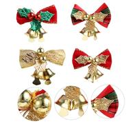 TOYZFRIENDY 16Pcs Christmas Bowknot Ornaments with Bells Lightweight Non-fading Bowknot Decorations for Xmas Tree Wreath and Indoor Outdoor Holiday Adornments