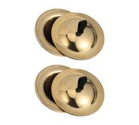 TOYZFRIENDY 2 Pairs Copper Finger Cymbals for Safe Smooth Edges Mini Percussion Instruments Rhythm Musical Accessories for Dance Parties and Beginners Random Color