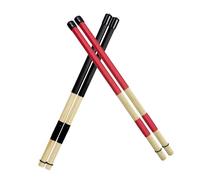 TOYZFRIENDY 2 Pairs Jazz Drum Brushes Wooden Rod Sticks Set, Crimson and Ebony Drum Brush Kit for Practice and Performance, Bamboo Drumsticks for Acoustic and Jazz Drummers