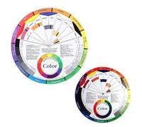 TOYZFRIENDY 2 Pcs Creative Women Makeup Color Wheel with Rotation Mixed Color Display Dual-sided Nail Art and Makeup Blending Board for Learning Relationships and Mixing Guide