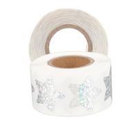 TOYZFRIENDY 2 Rolls Shiny Silver Star Stickers for Reward Crafts DIY Scrapbooking Packaging Seals with Neat Edges Safe and Decorative Labels for Teachers Parents