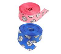 TOYZFRIENDY 2 Rolls Volleyball Ribbon Ribbed Spirit Cheerleading Hair Accessories with Wired Edge Sports Craft Ribbon for Headbands Party Decor and Team Victory Celebration