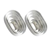 TOYZFRIENDY 2 Sets Oval Cookie Mould Pastry Molds Stainless Steel Decoration Shaper Mold Sandwich Biscuit Cutter Baking Moulds Cookie Baking Rings Silver