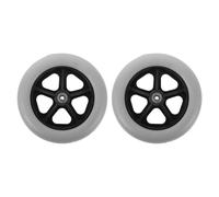 TOYZFRIENDY 2 Sets Wheelchair Replacement Front Wheels Grey Solid Tire Casters Slip Mobility Equipment for Indoor and Outdoor Use Easy Installation Durable Walker Bearing Accessories
