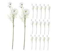 TOYZFRIENDY 20pcs Artificial Chamomile Silk White Daisy Bouquet Fade-resistant Faux Floral Centerpiece for Weddings Parties Vase Displays Lifelike Spring Wildflower Arrangement with Perennial
