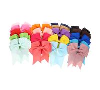 TOYZFRIENDY 20Pcs Bowknot Hair Bands Elastic Scrunchies for Ribbon Ponytail Holders in Handmade Hair Accessories for Parties Birthdays Family Photos Random Color