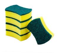 TOYZFRIENDY 20pcs High-Density Sponge Cleaners Small Waist Kitchen Scouring Pads for Dishwashing and Housekeeping Yellow and Green Multipurpose Cleaning Cloths