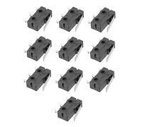 TOYZFRIENDY 20pcs Limit Micro Switch with Long Hinge Lever Momentary Push Button Type Black Electric Micro Limit Switch for Home Appliances and Electronics