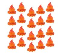 TOYZFRIENDY 20Pcs Miniature Resin Campfire Figurines Realistic Flame Effect, Small Bonfire Decorations for Dollhouse, Fairy Garden, and Outdoor Micro Landscape Display