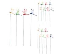 TOYZFRIENDY 20pcs Plastic Dragonfly Garden Stakes Decor Outdoor Lawn Ornaments Japanese Garden Decorations Spring Floral Grassland Accent