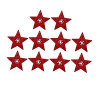 TOYZFRIENDY 20pcs Red Wooden Hollow Star Shape DIY Hangings with Hanging Ropes Unfinished Wood Slices for Crafts Wall Porch Tree Decorations Festival Ornament Cutouts