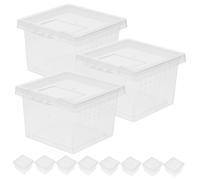 TOYZFRIENDY 20pcs Transparent Insect Breeding Boxes Small Clear Spider Reptile Enclosures for Snail Habitat Incubation Feeding Observation Containers