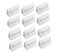 TOYZFRIENDY 20pcs Wedding Reserved Table Signs with Name Line Tent Style Seating Cards for Banquets and Restaurants Minimalist White Place Cards for Elegant Event Seating Arrangement