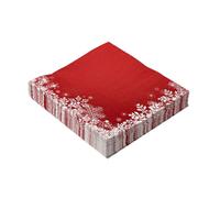 TOYZFRIENDY 20sheets Snowflake Paper Napkins Christmas Decor Red Holiday Party Supplies Winter Snowflake Placemat Printed Napkins