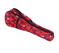 TOYZFRIENDY 21 Inch Ukulele Bag Waterproof Oxford Fabric Storage Pouch with Geometric Pattern Red Portable Ukulele Backpack Double Strap Practical Outdoor Holder