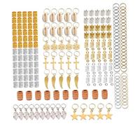 TOYZFRIENDY 210Pcs Metal Dreadlock Hairpins Hair with Shell Decorative Braids Rings for Women Fashion Headwear Accessories for Long Short Curly Hair