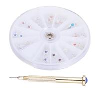 TOYZFRIENDY 24pcs Dangle Nail Charms Pendants with Practical Nail Piercing Drill Tool Lightweight Alloy Jewelry Accessory for DIY Art Design at Home Go