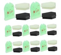 TOYZFRIENDY 24pcs Halloween Mini Coffin and Tombstone Figurines Spooky Haunted House Decorations with Realistic Details Prank Props for DIY Graveyard Scene and Outdoor Party Ornaments