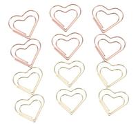 TOYZFRIENDY 24pcs Heart-Shaped Small Paper Clips Delicate Paperclips Cute Colorful Rose Gold and Gold Document Organizer Clips for Office Supplies and Scrapbook Decorations